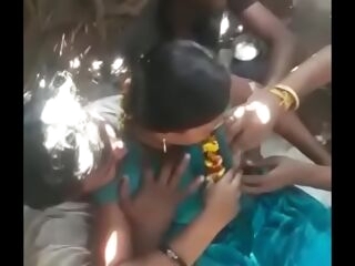 Desi village auntie group gang smash