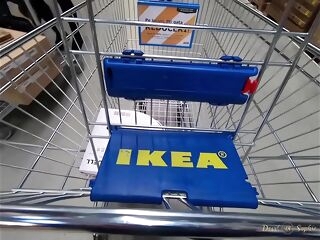 Romanian cockslut  caught in Ikea supermarket jack with dildo,suck and fuck!