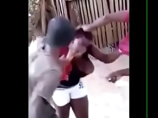 Jamaican gal fight massive breasts out