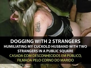 Dogging - Naughty Wifey Fucking by strangers in the park in front of hotwife - English subtitles - Sexxx-Porno