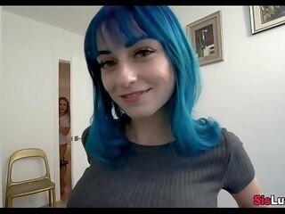 Blue Haired chick has a taut fuck hole