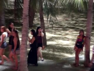 Pattaya Beach Walk Insane MILF jerks me off and I jizz into her waiting mouth for 500 Baht